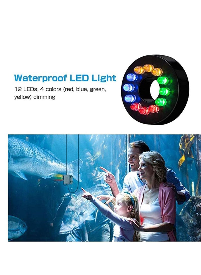 15W Micro Submersible Water Pump With 12LED Lights Pumping Filter for Aquarium Rockery Crafts Pond Garden Pool