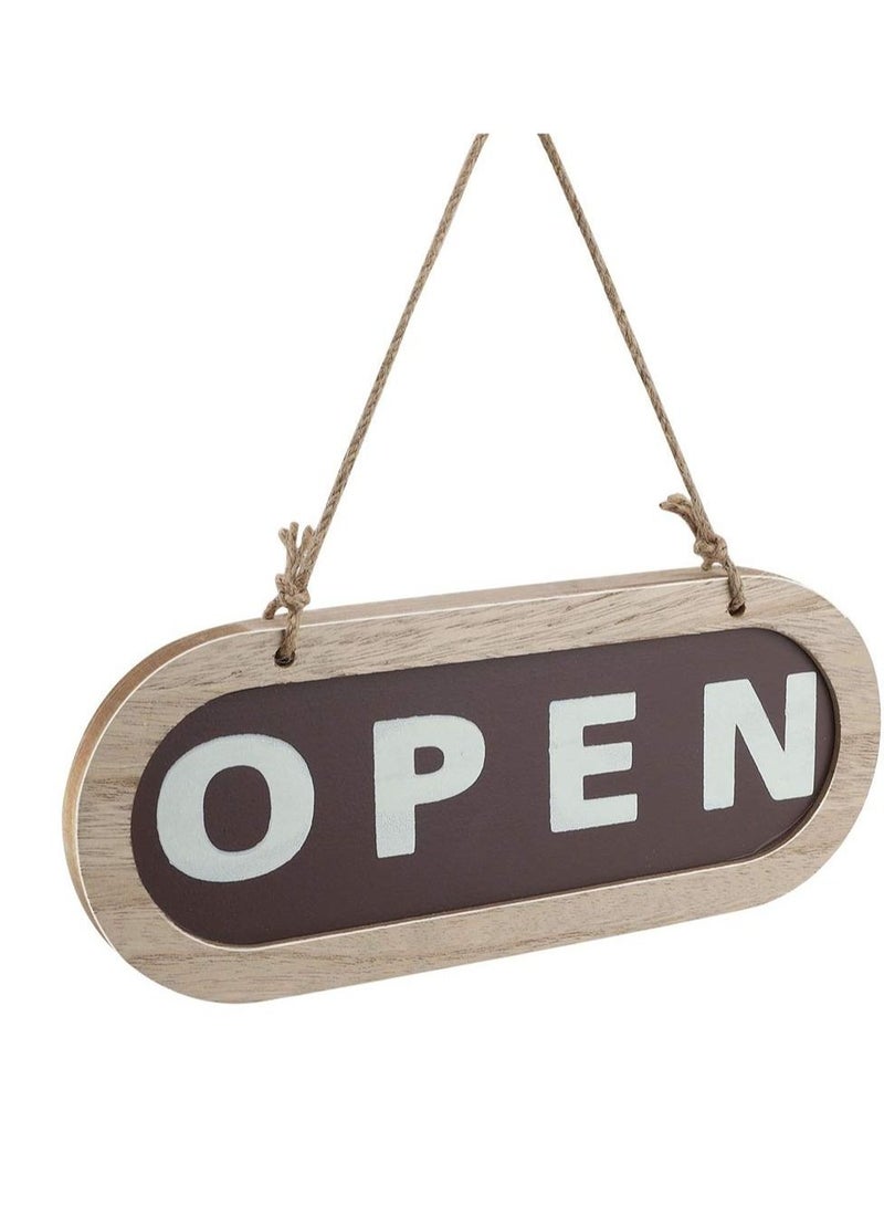 Open/Closed Sign, Open Signs for Business, Wooden Shop Door Sign Double, Suitable Stores, Restaurants Offices Retail Shops (Grey, Brown)