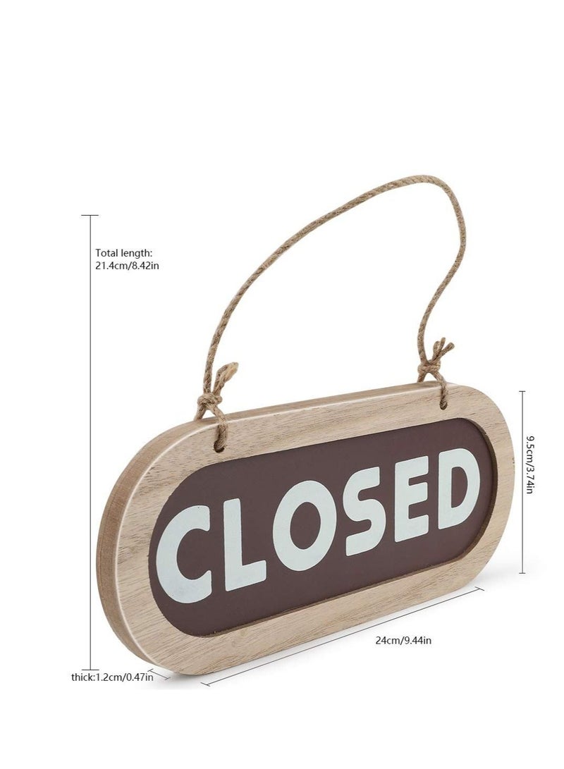 Open/Closed Sign, Open Signs for Business, Wooden Shop Door Sign Double, Suitable Stores, Restaurants Offices Retail Shops (Grey, Brown)