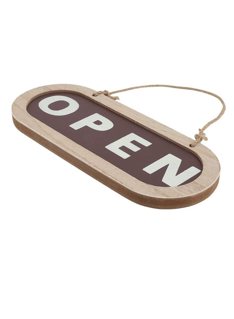 Open/Closed Sign, Open Signs for Business, Wooden Shop Door Sign Double, Suitable Stores, Restaurants Offices Retail Shops (Grey, Brown)