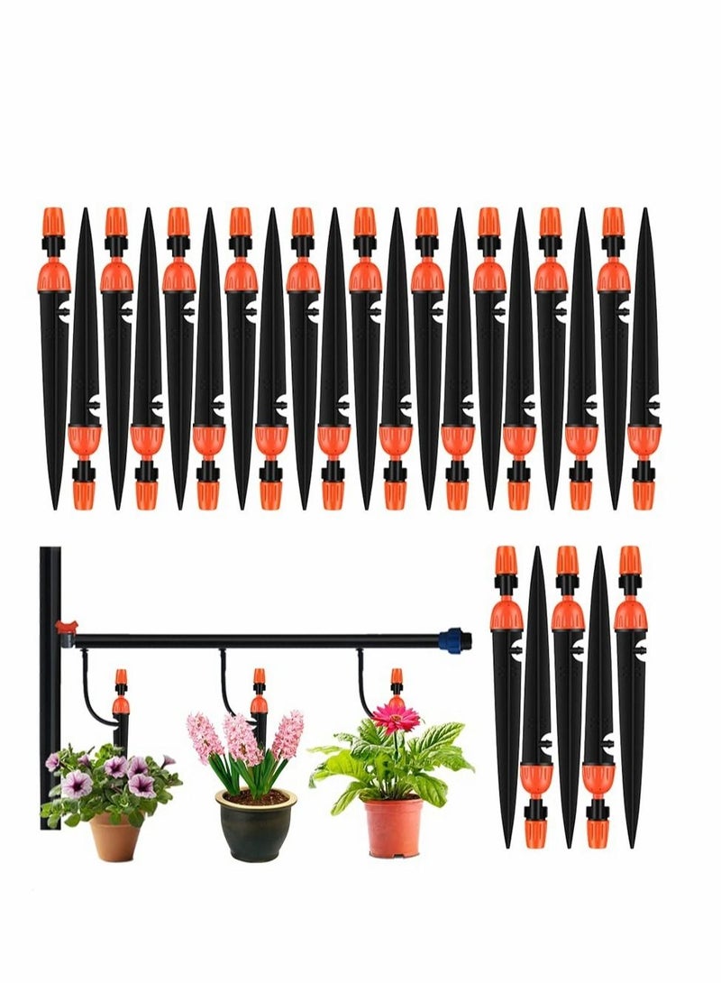 Adjustable Drip Emitters, 20 Pcs Dripping and Water Spray Dual Function Watering System Micro Flow Drip Irrigation Kit for Vegetable Garden, Garden, Greenhouse, Pots Landscaped