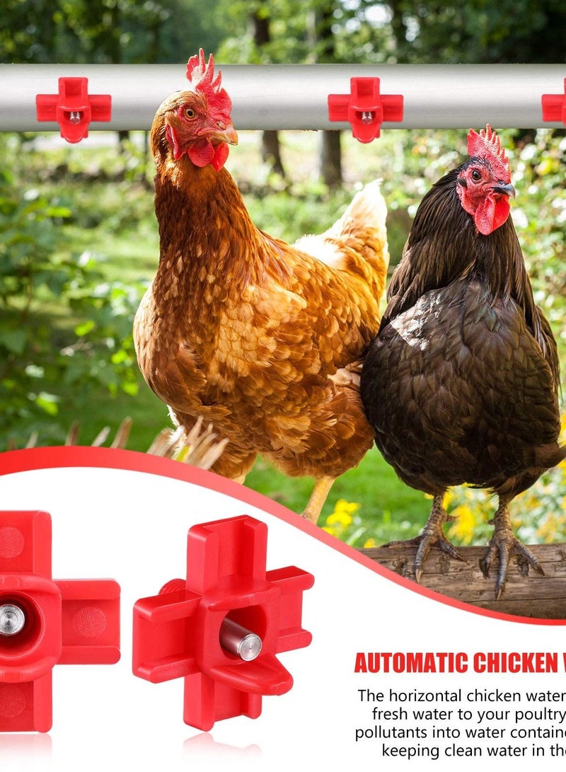 30 Pieces Chicken Nipples Waterer - Automatic Poultry Water Nipple - Horizontal Side Mount - Suitable for Chicken, Ducks, Quail, and Other Poultry.