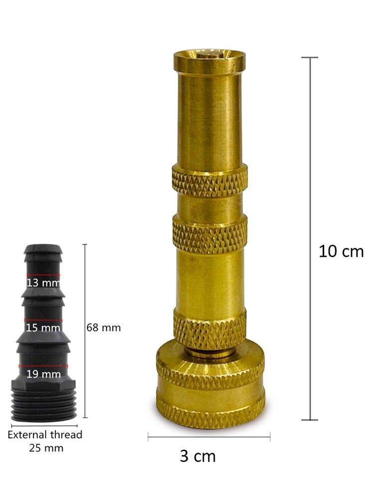 Heavy-Duty Brass Adjustable Twist Hose Nozzle 10CM