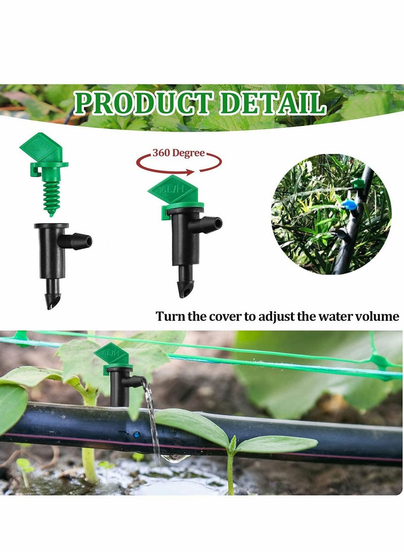 60 Pieces Drip Emitter Garden Flag Irrigation Dripper in 3 Sizes, Trees and Shrubs, 1 GPH, 2 GPH, 4 GPH