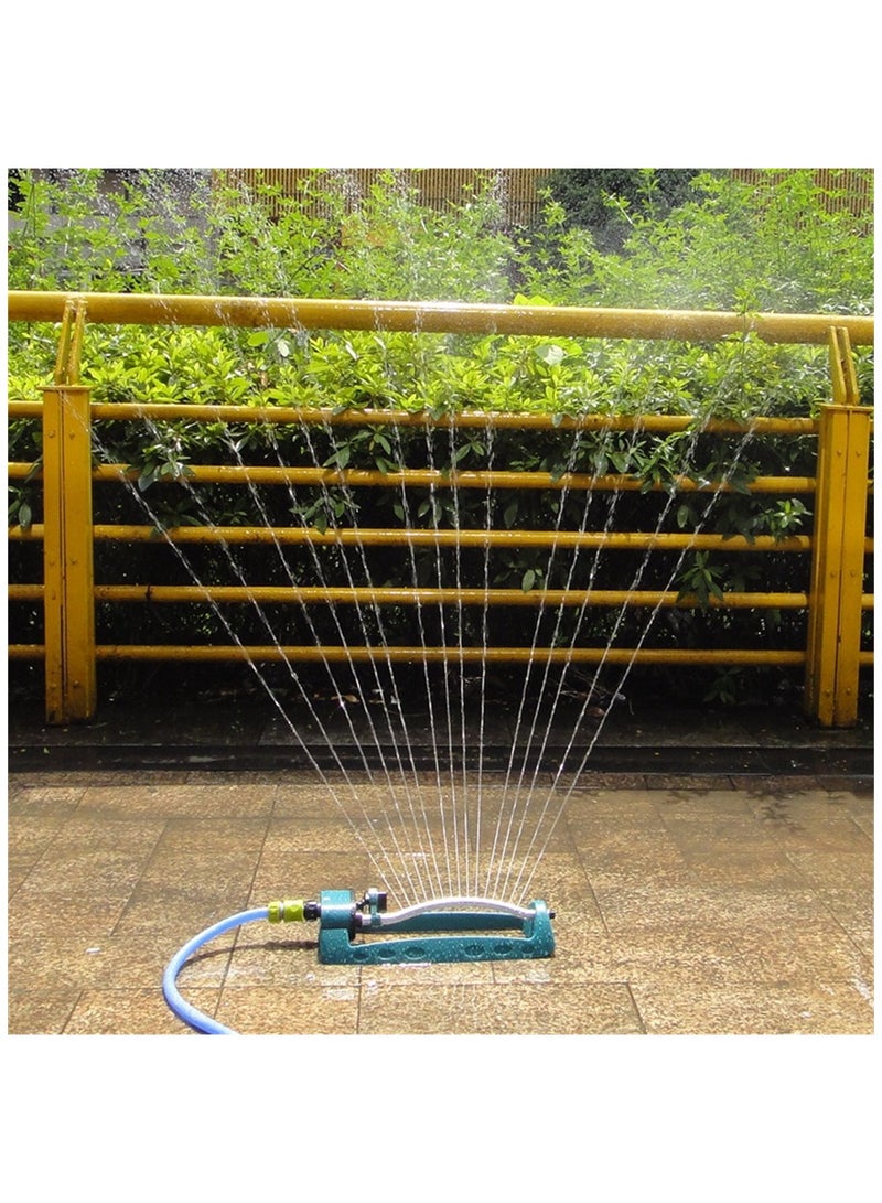 Oscillating Sprinkler Indestructible Lawn Sprinkler 4 Modes Water Sprinkler with 15 Hole Nozzles Adjustable Range Control Covers up to 1024 Square Feet for Patio Yard Garden Lawn