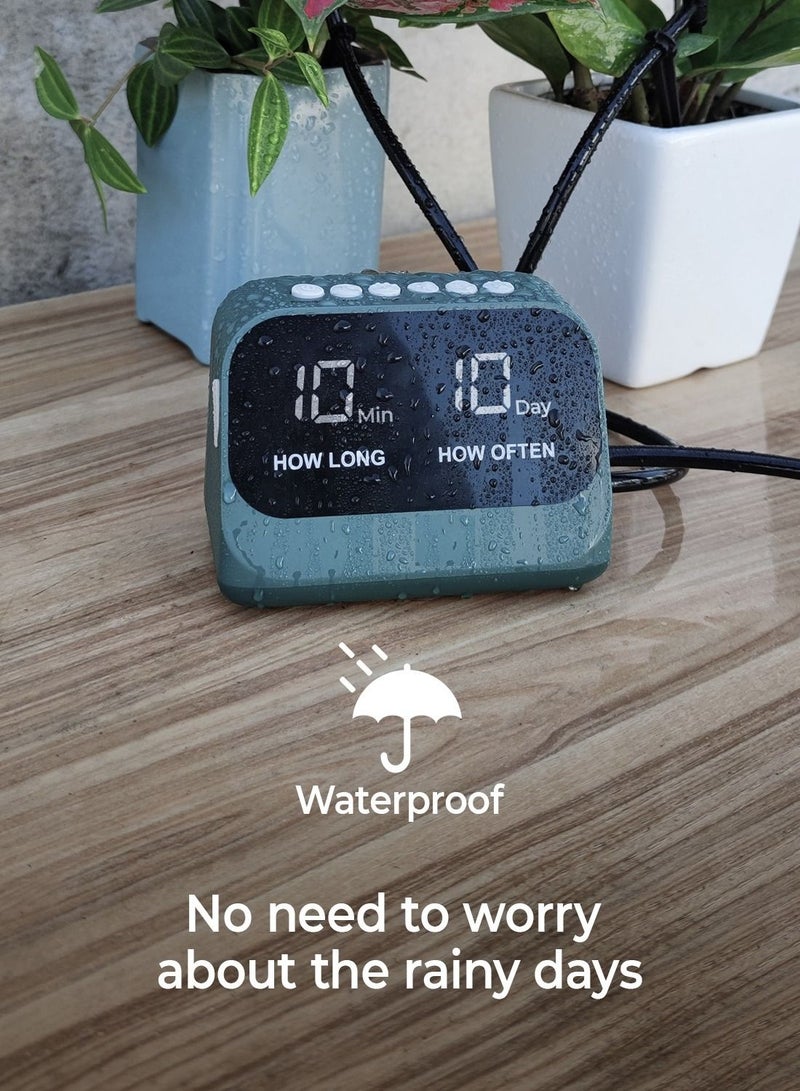 Automatic Watering System for Potted Plants, DIY Drip Irrigation Kit with Smart Timer, Waterproof LED Display & Large Capacity Battery, Precise Distribution of Water