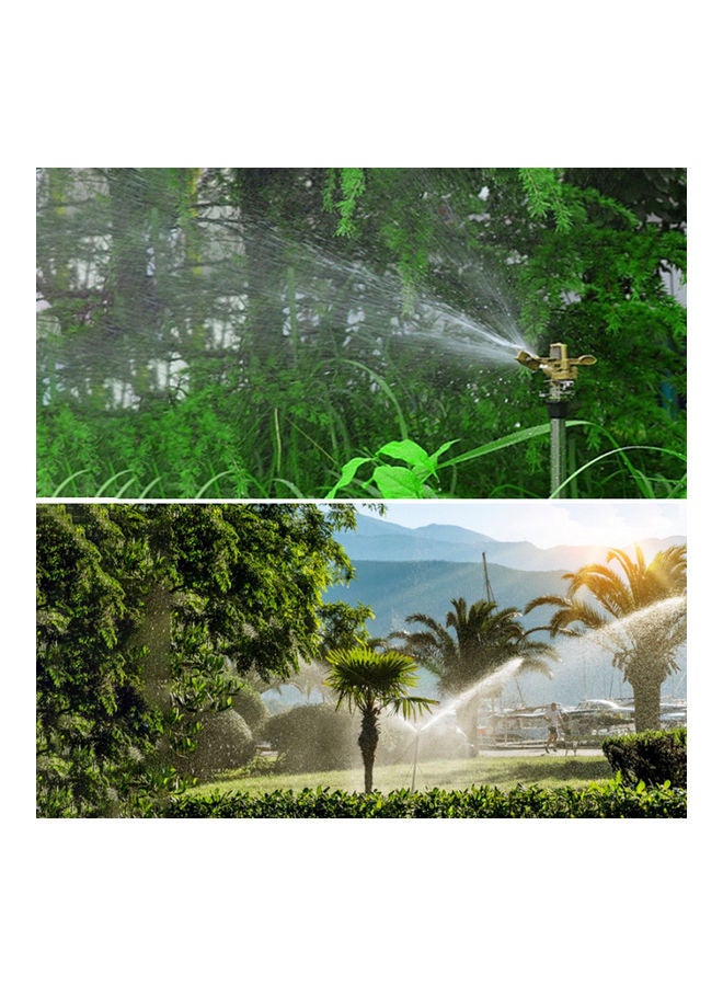 0°-360° Adjustable Pattern Rain Bird Garden Impact Sprinkler Agricultural Lawn Brass Spray Nozzle Golden/Silver