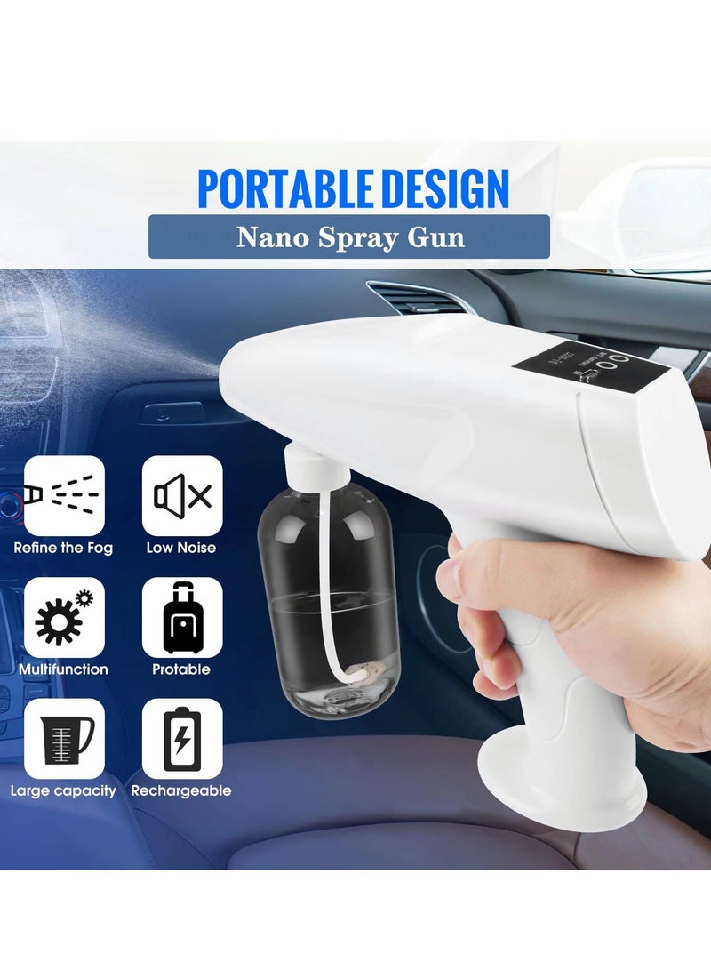 Portable Disinfectant Fogger, Handheld Rechargeable Nano Spray Fogger, Touch Screen Electric Sanitizer Spray Machine