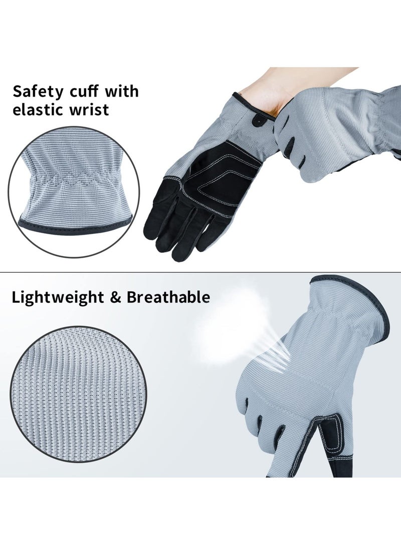 Safety Work Gloves, KASTWAVE Light Duty Work Gloves Gardening Warehouse Job Car Repair Utility Yard Glove for Men Women (Large, 2 Pairs)