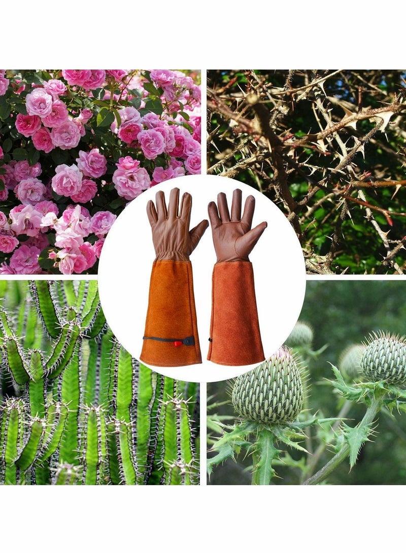 Cactus Gloves Thorn Proof Gardening for Rose Pruning Cacti Handling Leather Garden Work For Women Men Yard Gardener Gifts