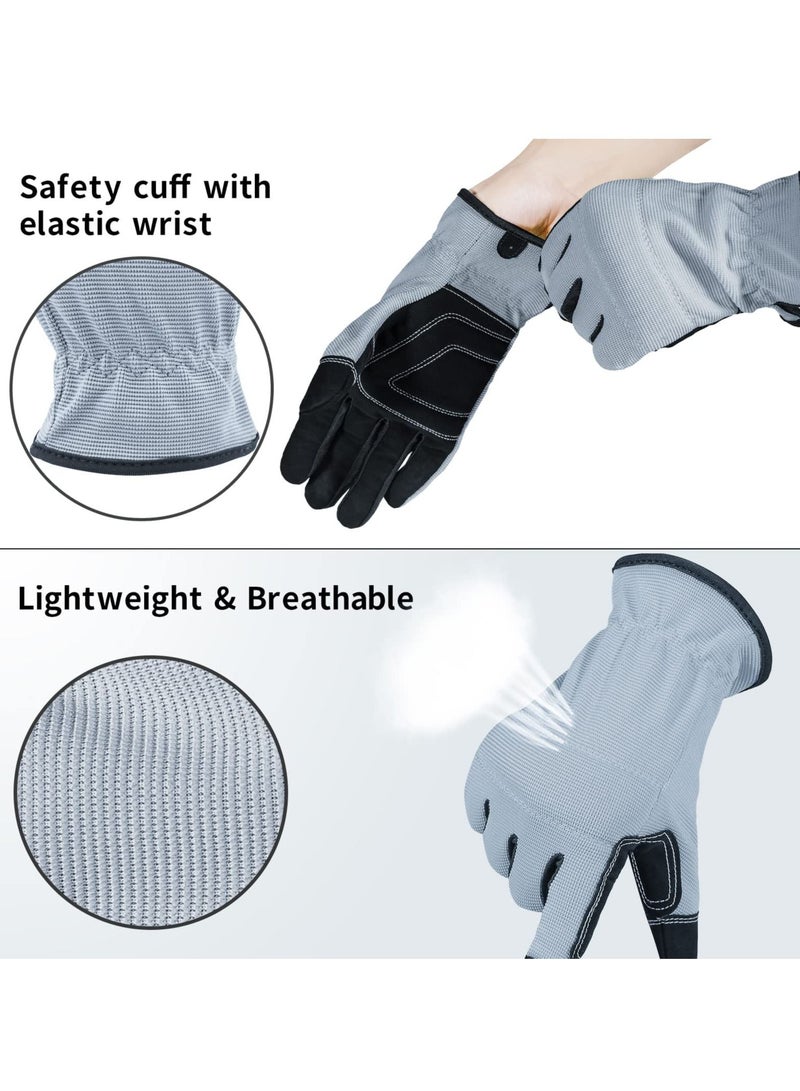 Safety Work Gloves, KASTWAVE Light Duty Work Gloves Gardening Warehouse Job Car Repair Utility Yard Glove for Men Women (Large, 2 Pairs)