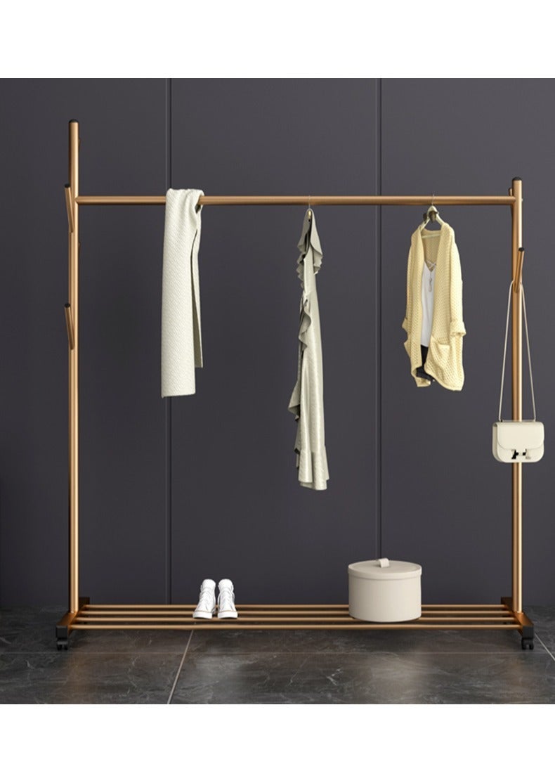 Golden Iron Clothing Rack Bedroom Hanging Clothes Rack Women's Clothing Store Single Rod Non-slip Display Rack