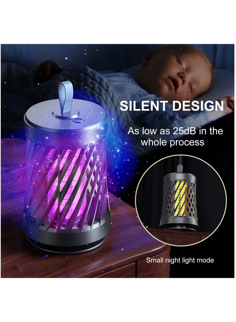 Electronic LED Mosquito Killing Lamp,360 degrees Physical Bug Zapper Electric Fly Insect Trap with UV Light or Bionic Attraction,Home Use Portable Odorless USB Lantern for Indoor and Outdoor