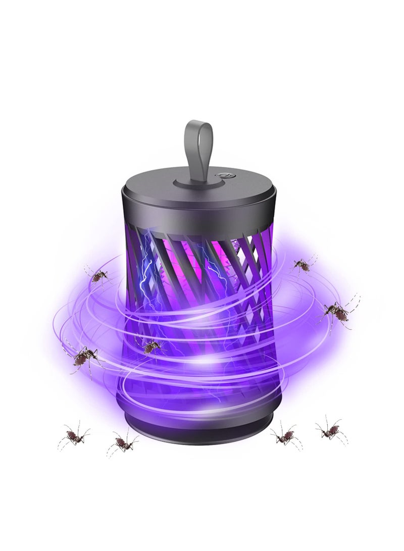 Electronic LED Mosquito Killing Lamp,360 degrees Physical Bug Zapper Electric Fly Insect Trap with UV Light or Bionic Attraction,Home Use Portable Odorless USB Lantern for Indoor and Outdoor