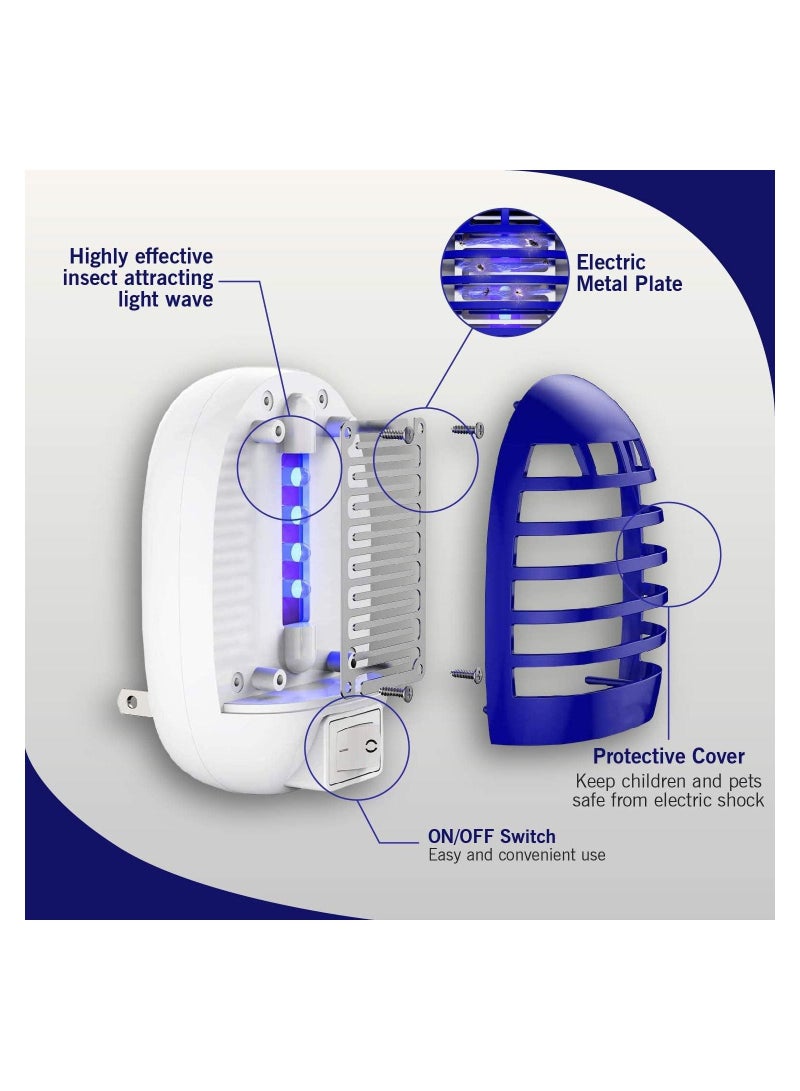 2 Pack Electronic Fly Zapper Fruit Killer with Blue Light Safe NonToxic Silent Effective Operation UV Insect