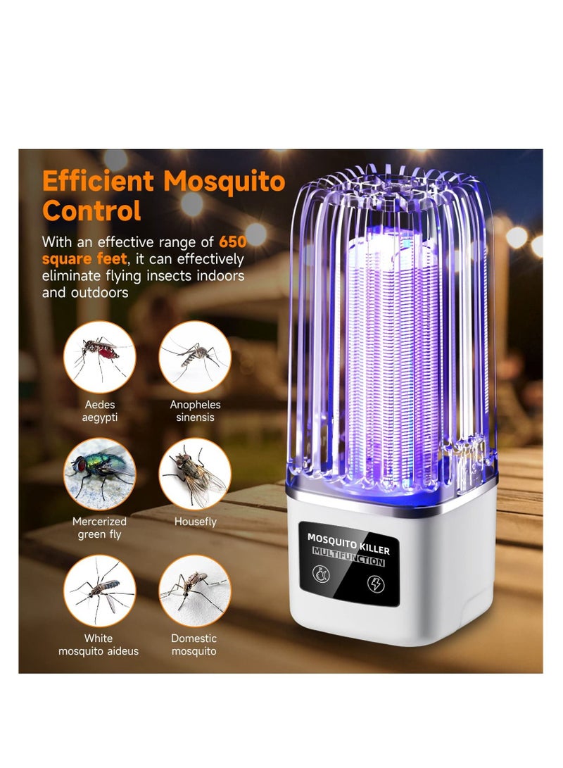 Bug Zapper, Portable Electric Mosquito Zapper with UV Light for Home Kitchen Patio Backyard Camping Outdoor Indoor, Remotely Remote Control Switch Rechargeable