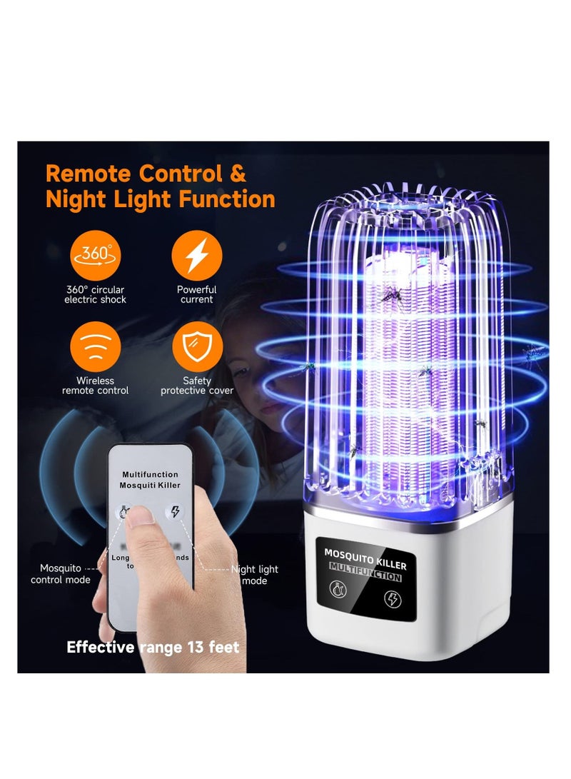 Bug Zapper, Portable Electric Mosquito Zapper with UV Light for Home Kitchen Patio Backyard Camping Outdoor Indoor, Remotely Remote Control Switch Rechargeable