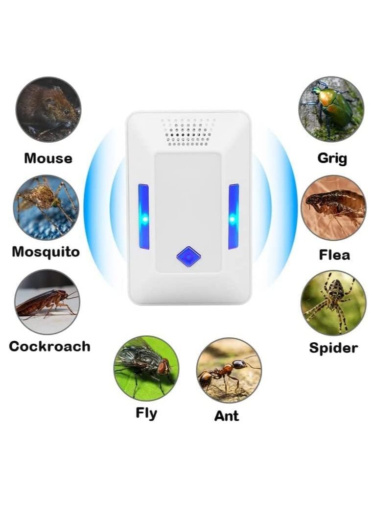 Ultrasonic Pest Repeller Plug in Bed Bug Trap Rodent Mosquito Mice Roach Killer Indoor Infestation Mouse Traps for Home Bedroom Office Kitchen Warehouse Hotel Safe Human and Pet 2Pack