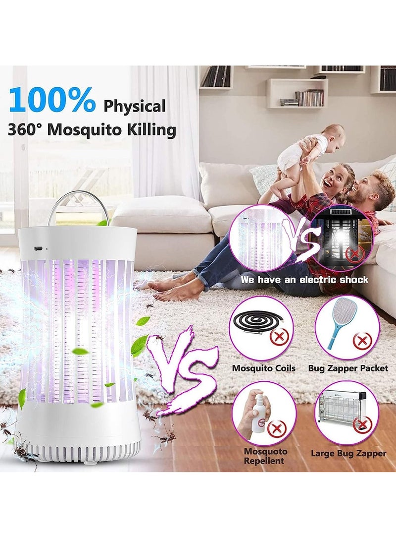 Portable Electronic Rechargeable Mosquito Fly Killer lamp Bug Zapper for Summer Trip Outdoor Camping Patio Home and Garden