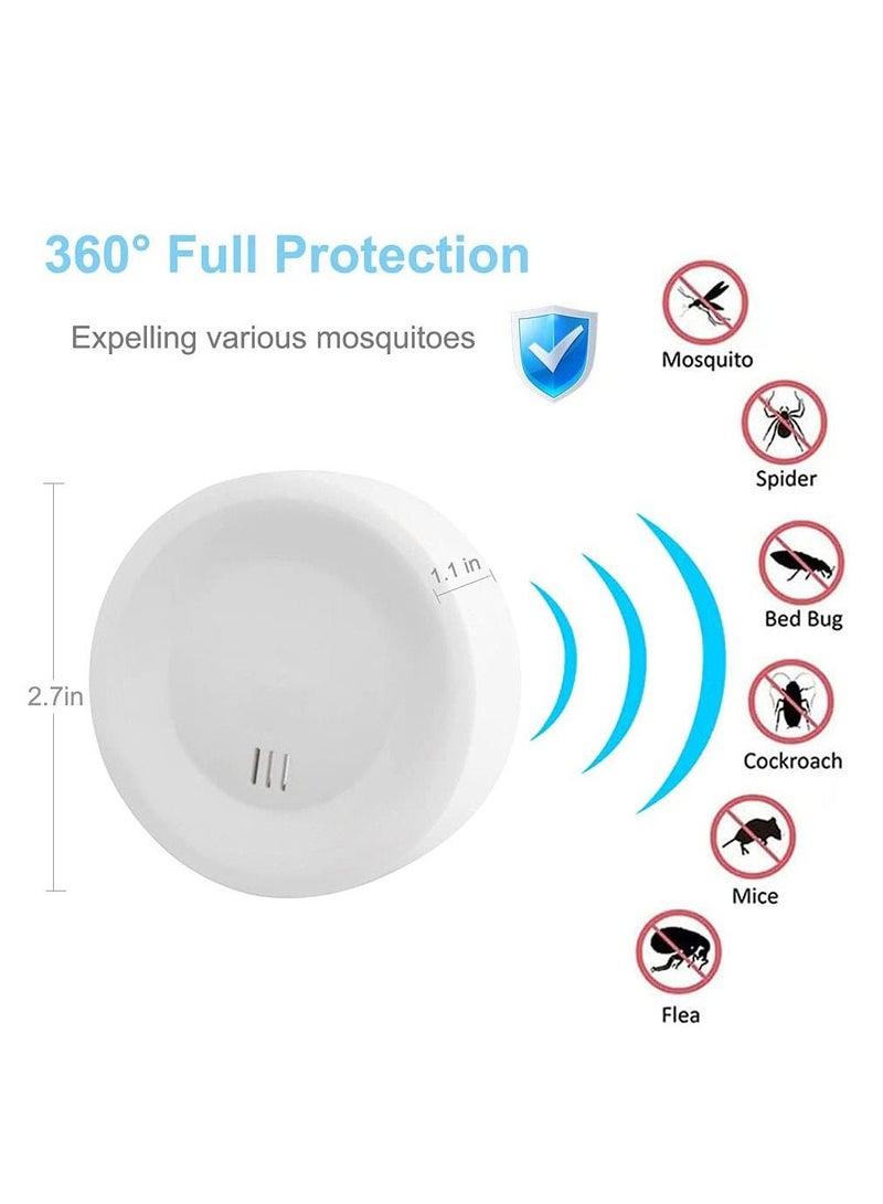 Ultrasonic Pest Repeller, Repellent Plug In, Indoor Efficient Repelling Spiders, Eat, Mosquitoes, Bugs, Fly, Roaches, Ants and Other Rodents (4 Pack) White