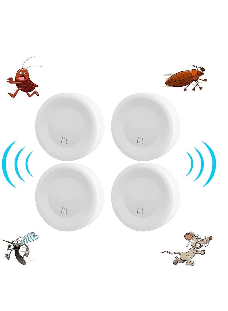 Ultrasonic Pest Repeller, Repellent Plug In, Indoor Efficient Repelling Spiders, Eat, Mosquitoes, Bugs, Fly, Roaches, Ants and Other Rodents (4 Pack) White