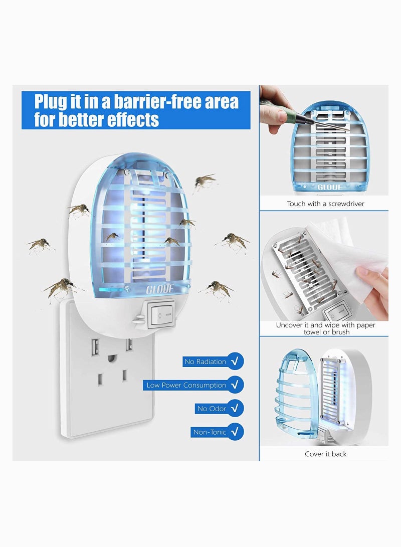 Mosquito Killer Electric Electronic Insect Fly Trap Indoor, Zapper with Blue Lights for Home, Kitchen, Bedroom, Baby Room, Office 4 Pack