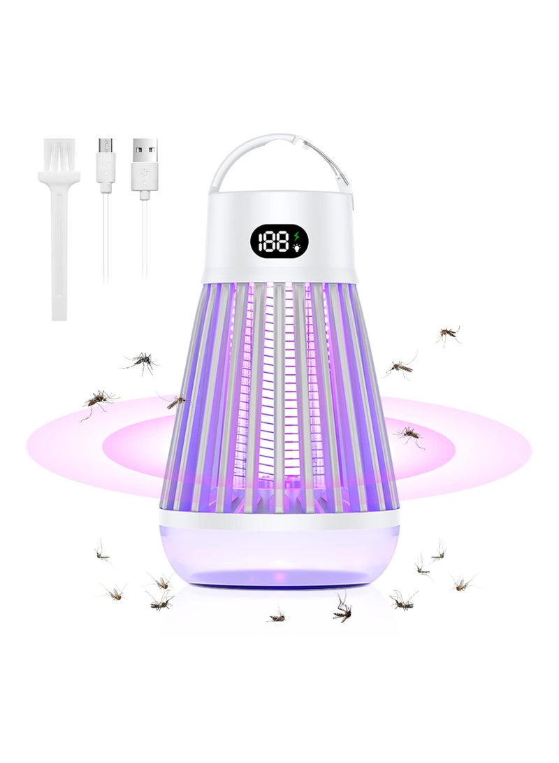 Bug Zapper, Indoor Outdoor Mosquito 2000V High Powered Electric Killer with Storage Box, Waterproof, Rechargeable UV LED, Fly Insect Zapper Light, for Home Kitchen Patio Camping