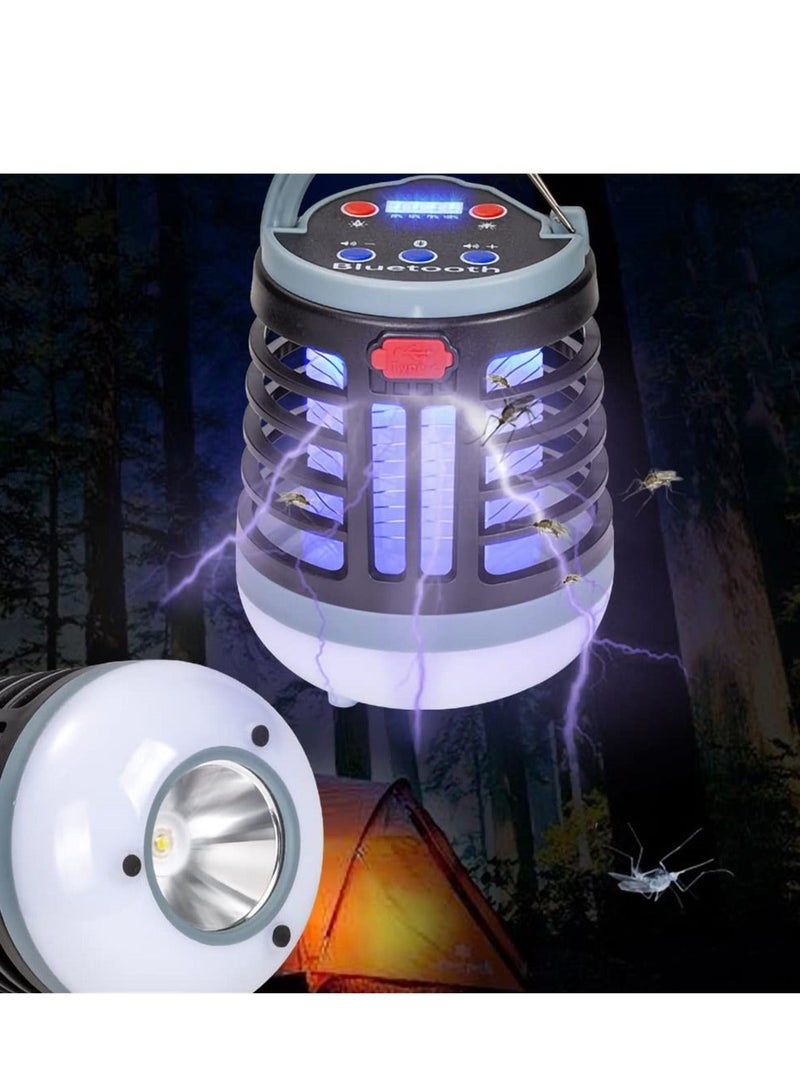 2 in 1 Rechargeable Bug Zapper and Camping Lamp, Portable Electric Mosquito Killer Waterproof Tent Light for Travel, Patio, Home, Garden