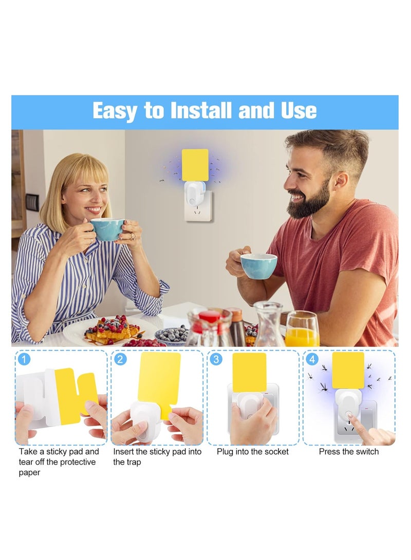 Flying Insect Trap Refill Kit 24 Pack Indoor Plug-in Fly Trap Refill Sticky Glue Cards Safe Non-Toxic Flying Insect Catcher Sticky Refill Kit for Flies Gnats Moths and Other Insects