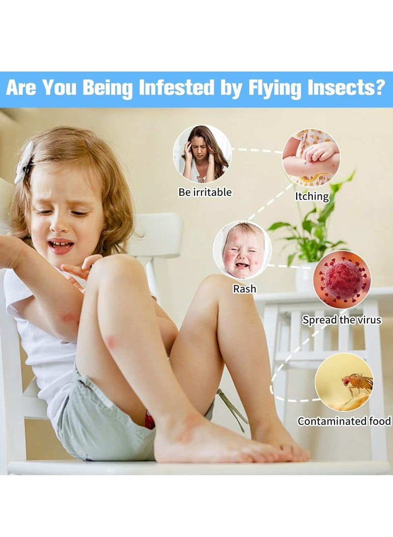 Flying Insect Trap Refill Kit 24 Pack Indoor Plug-in Fly Trap Refill Sticky Glue Cards Safe Non-Toxic Flying Insect Catcher Sticky Refill Kit for Flies Gnats Moths and Other Insects