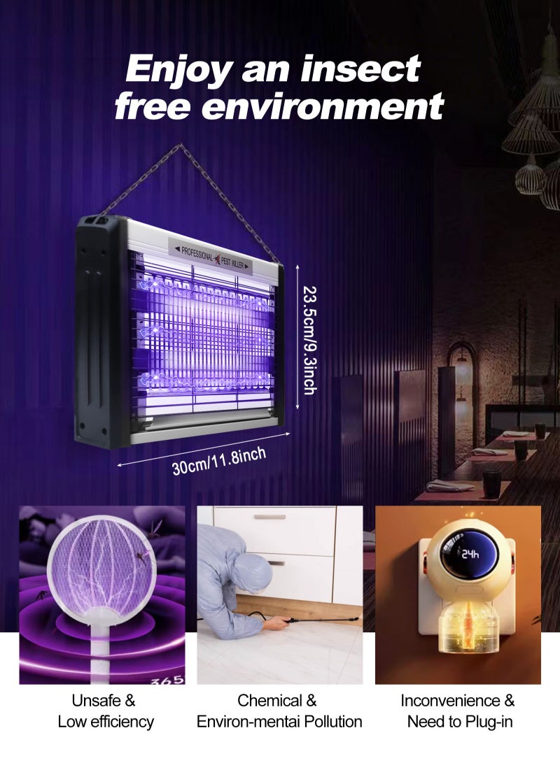 Electric Fly, Indoor Insect Killer - Fly, Mosquito Killer and Repellent - Lightweight, Powerful Easy-to-Clean, with a Removable Washable Tray.