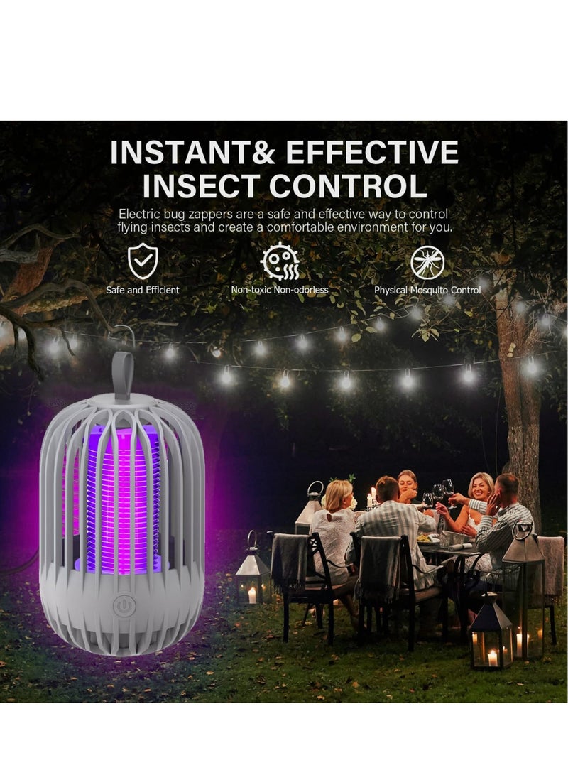 Outdoor Rechargeable Bug Zapper, Indoor Mosquito Zapper Trap, Portable Camping Bug Zapper Fly Trap, Flying Insect Trap Outdoor, for Home, Garden, and Patio