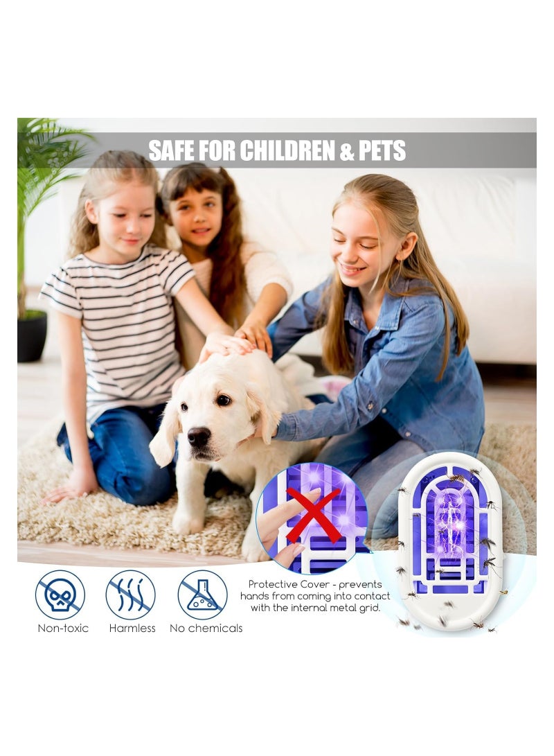Bug Zapper Indoor Plug in Mosquito Killer Trap Zapper, 2 Pack Electric Portable Home Flying Insects Trap Zapper with UV Purple Lights Pest Attractant Lamp