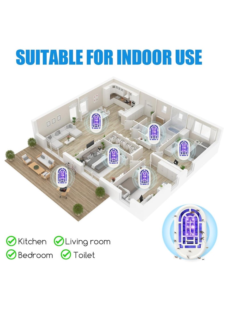 Bug Zapper Indoor Plug in Mosquito Killer Trap Zapper, 2 Pack Electric Portable Home Flying Insects Trap Zapper with UV Purple Lights Pest Attractant Lamp