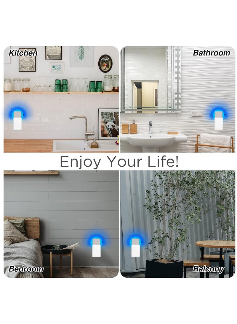 2 PCS Fly Trap and 10 Piece Adhesive Cards, Indoor Mosquito Trap, Captures Houseflies, Fruit Flies and Mosquitoes, Plug-in Moth Killer with Night Light for Noise Free Home