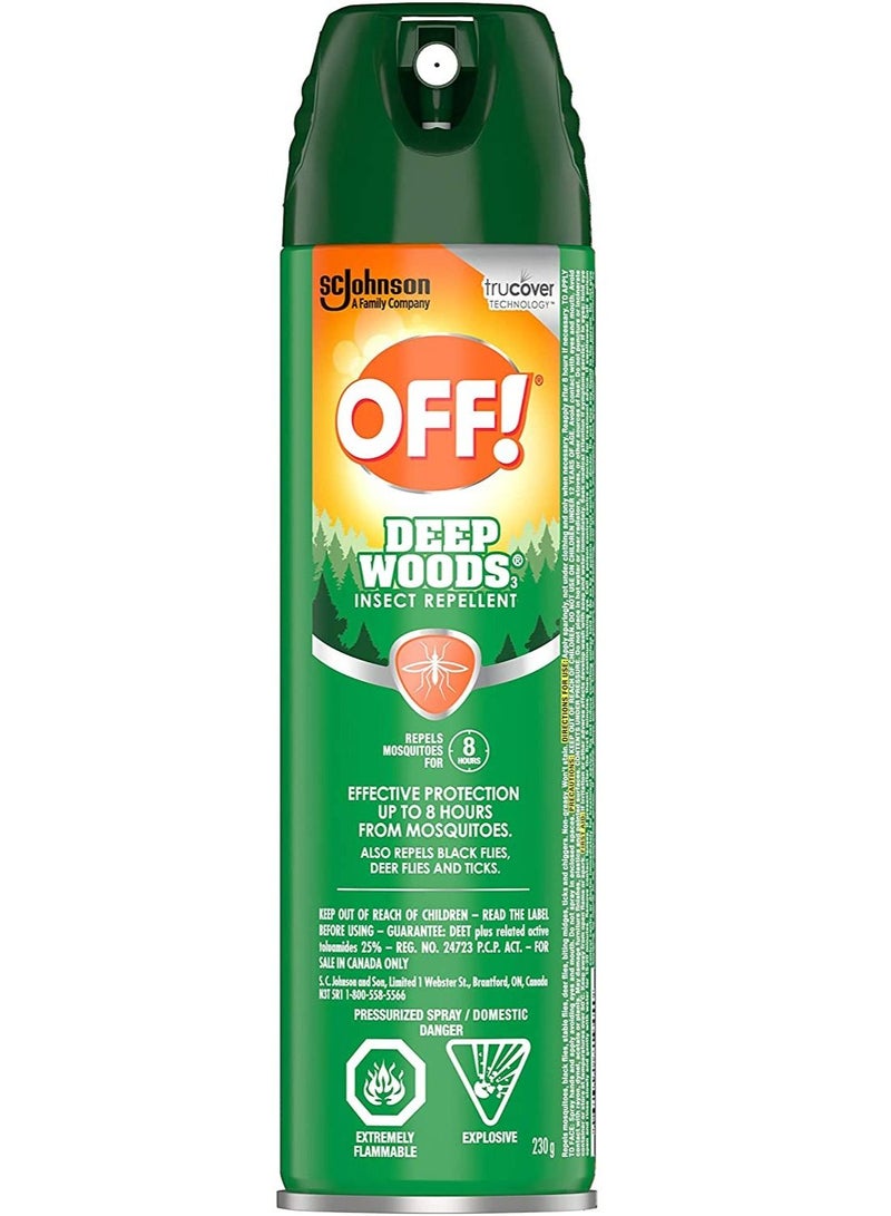 OFF! Deep Woods Insect and Mosquito Repellent, Bug Spray Ideal for Camping, Hiking and Hunting, Up to 8 Hours of Protection, 230g