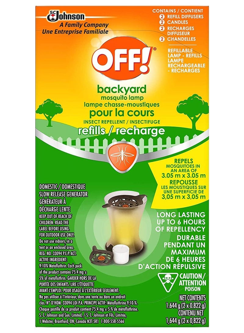 Backyard Mosquito Repellent Lamp Refills, 2 Diffusers