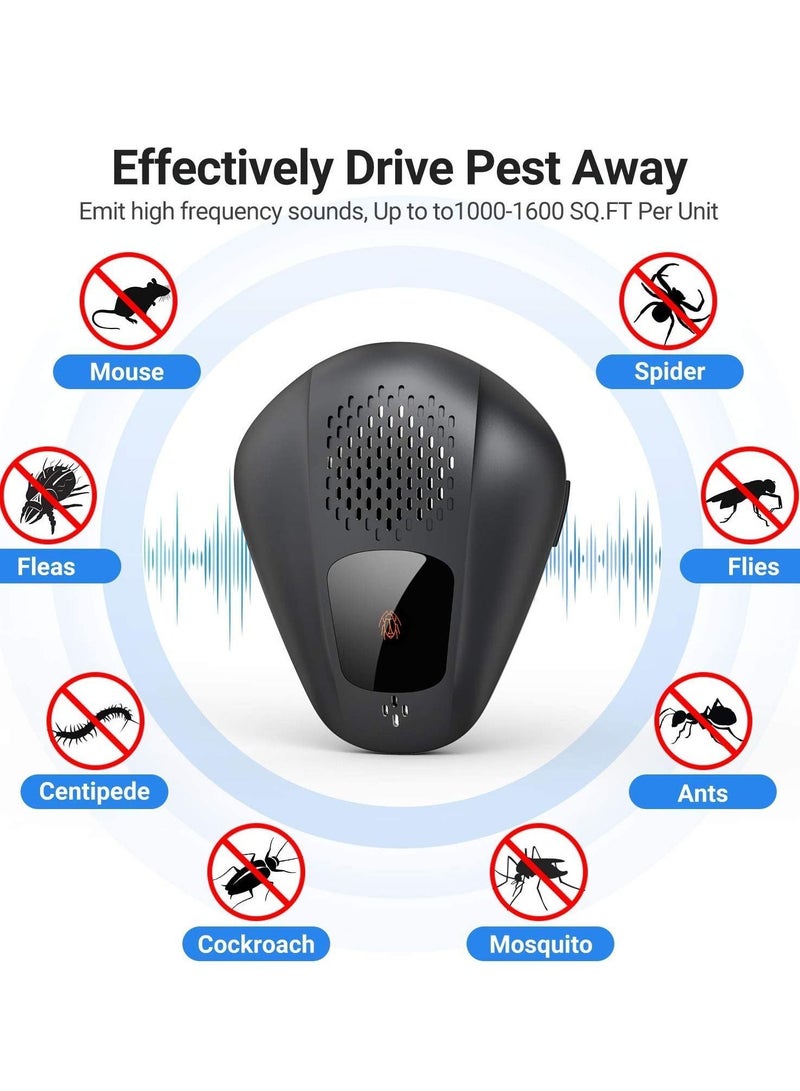 Ultrasonic Pest Repeller, 2 Pack Electronic Repellent Plug-in Indoor Control for Insect Spiders Rats Ant Roaches Mosquito Bugs, House Office