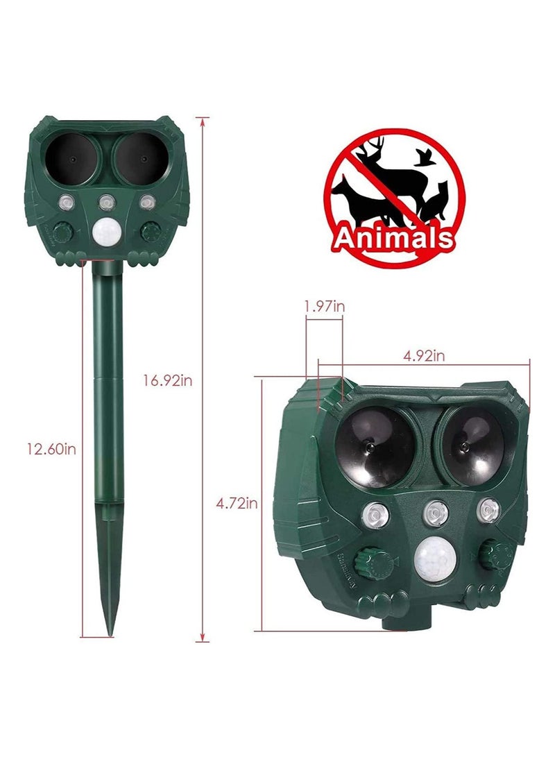 Animal Repellent Solar Powered Ultrasonic Animal Repellent Motion Sensor And Flashing Light IP65 Waterproof Usb/Battery Operated Outdoor Weatherproof Farm Scarer Repels All Animals