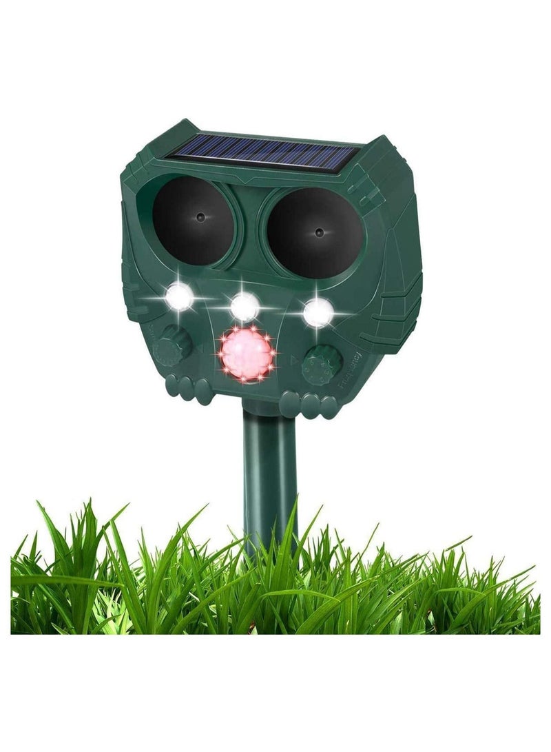 Animal Repellent Solar Powered Ultrasonic Animal Repellent Motion Sensor And Flashing Light IP65 Waterproof Usb/Battery Operated Outdoor Weatherproof Farm Scarer Repels All Animals