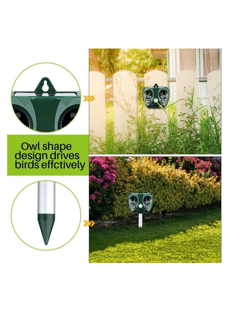 Animal Repellent Solar Powered Ultrasonic Animal Repellent Motion Sensor And Flashing Light IP65 Waterproof Usb/Battery Operated Outdoor Weatherproof Farm Scarer Repels All Animals