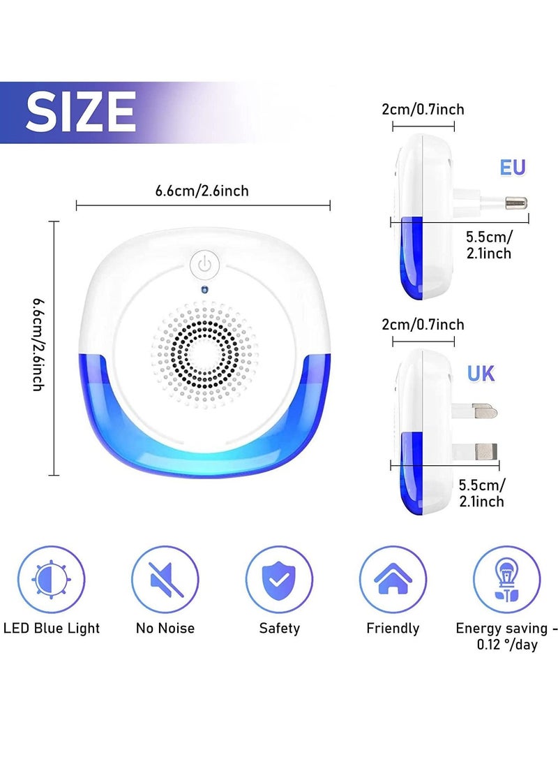 Ultrasonic Pest Repellent, 5w Electronic Repellent Indoor for Home Plug-in with UV Light, Insect Mice, Mouse, Bugs, Flea, Fly, Spiders, House Garage Hotel (4 Pack)