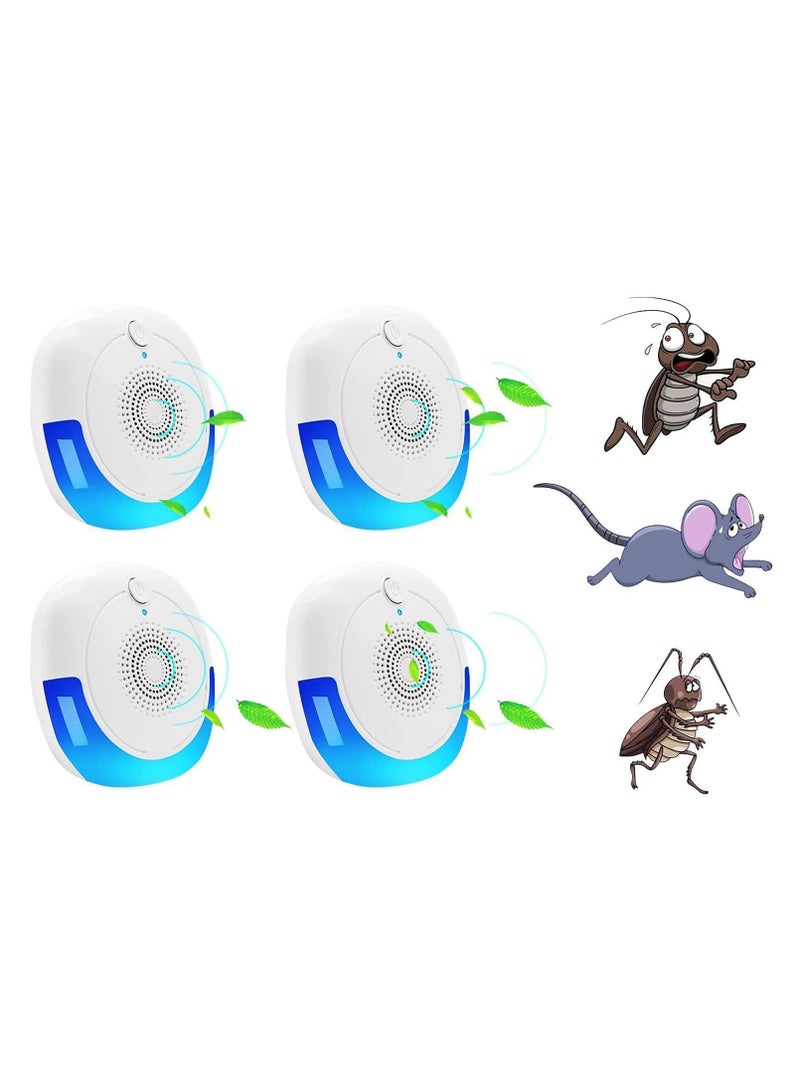 Ultrasonic Pest Repellent, 5w Electronic Repellent Indoor for Home Plug-in with UV Light, Insect Mice, Mouse, Bugs, Flea, Fly, Spiders, House Garage Hotel (4 Pack)