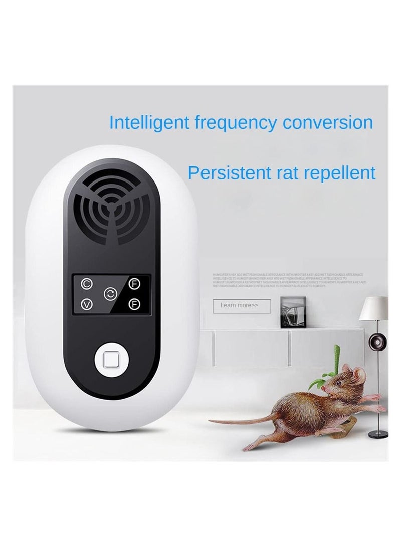 Ultrasonic Mouse Repellent, 8 Wave Frequency Conversion Rat Efficient Spider Pest Repeller For Rodents, Cockroaches and other insects (UK)