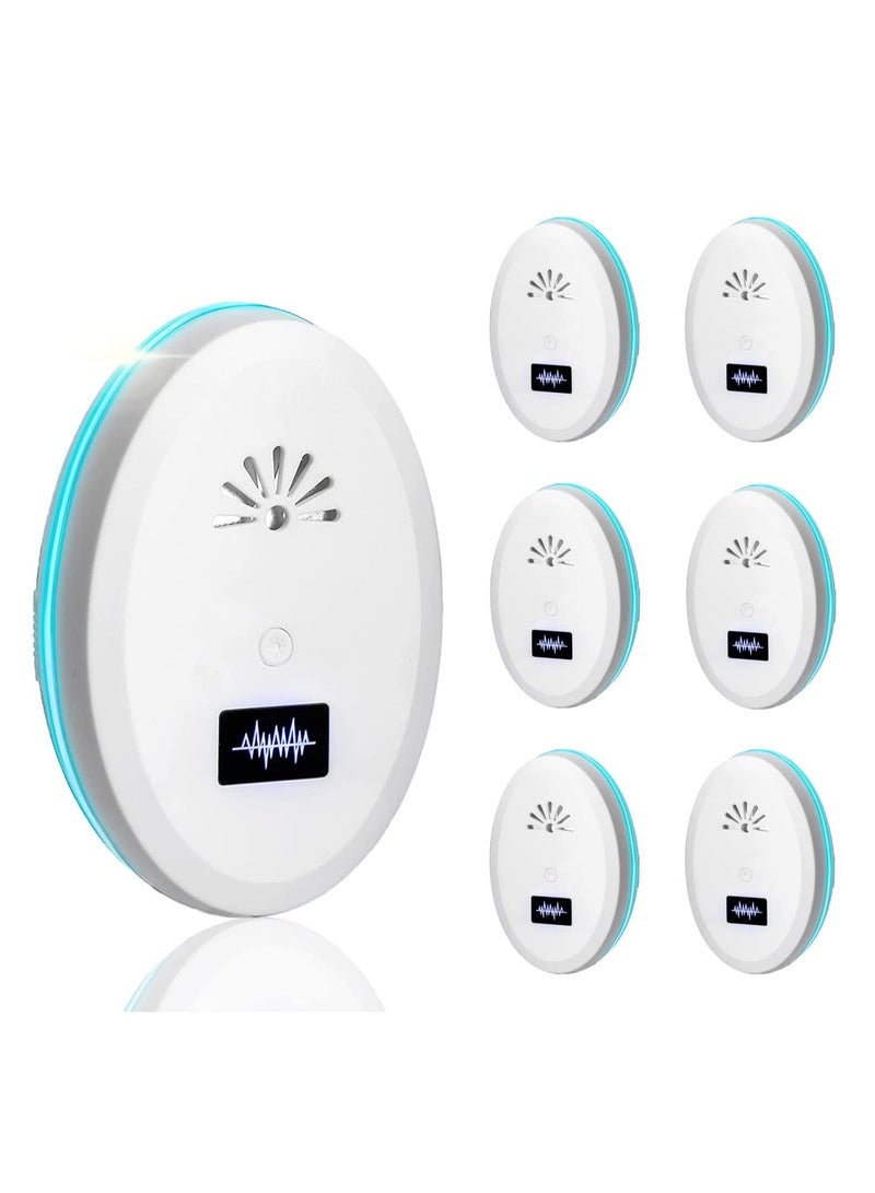 SYOSI 6 Packs Ultrasonic Pest Repeller, Electronic Repellent, Indoor Control for Insect, Roach, Mice, Spider, Ant, Bug, Mosquito Repellent House, Garage, Warehouse, Office, Hotel