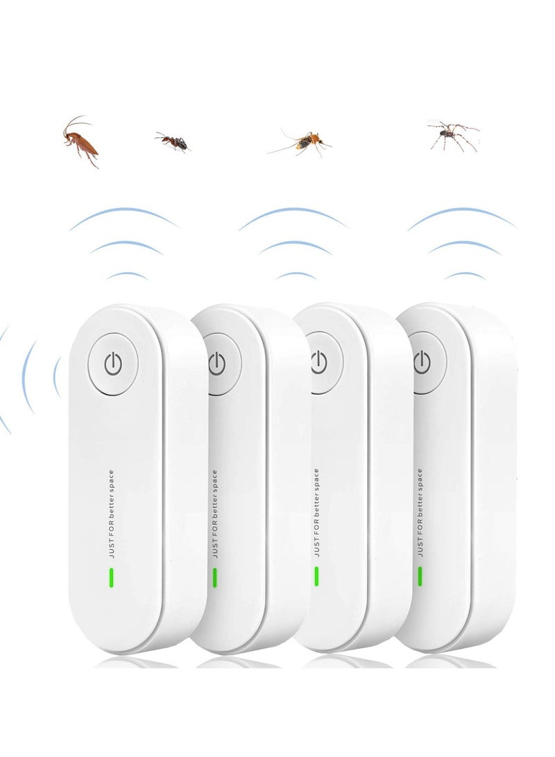 Ultrasonic Pest Repeller, Plug-in Indoor Rodent Repeller Multifunctional Negative Ion Air Purifier Odor Deodorizer Suitable for Home, Office, Warehouse, Hotel Control (4 Pieces)