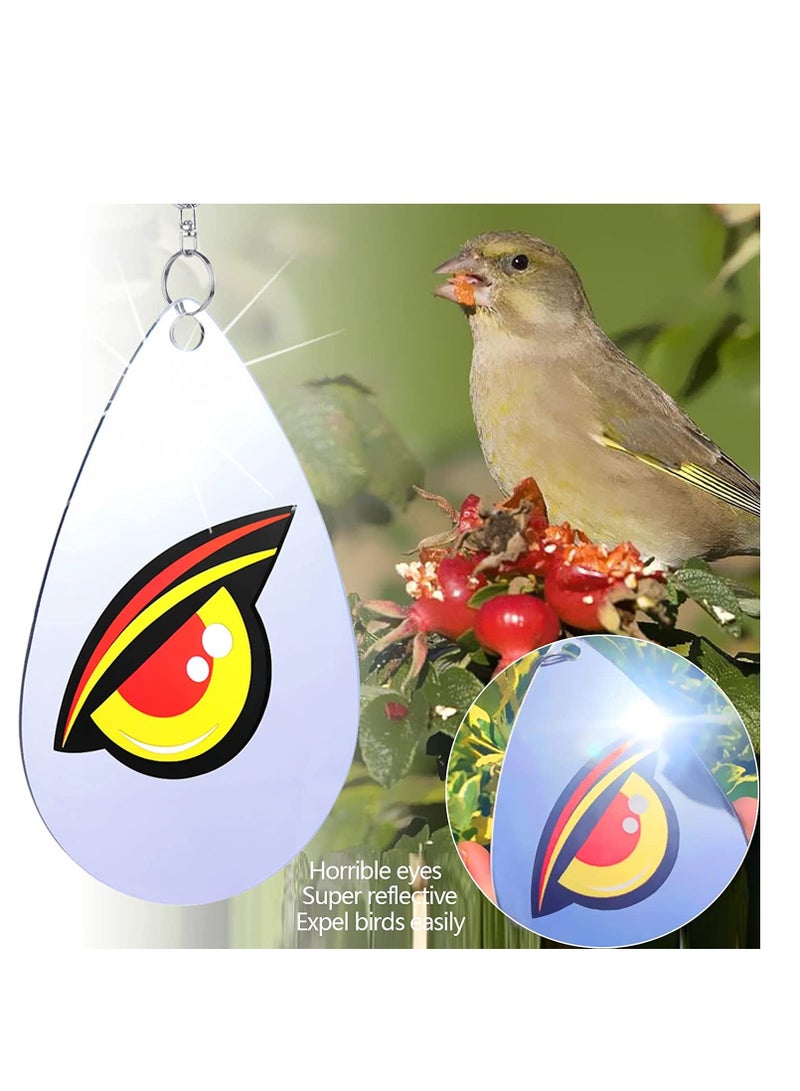 Eye Decoy Scary Eyes Strong Visual Bird Repellent Mirror Reflective Pinwheels Deterrent Scarers Sparkly Wind Spinner Hanging Outdoors for Anti-Bird Places 3Pcs