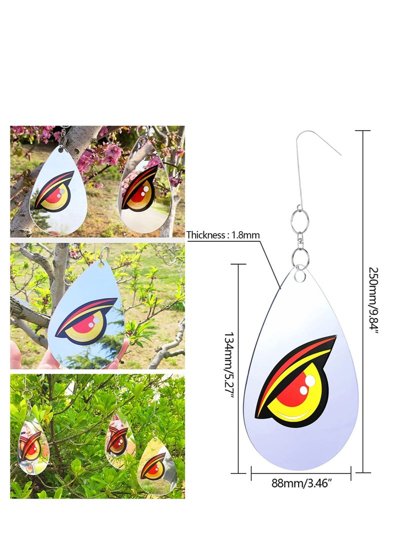 Eye Decoy Scary Eyes Strong Visual Bird Repellent Mirror Reflective Pinwheels Deterrent Scarers Sparkly Wind Spinner Hanging Outdoors for Anti-Bird Places 3Pcs