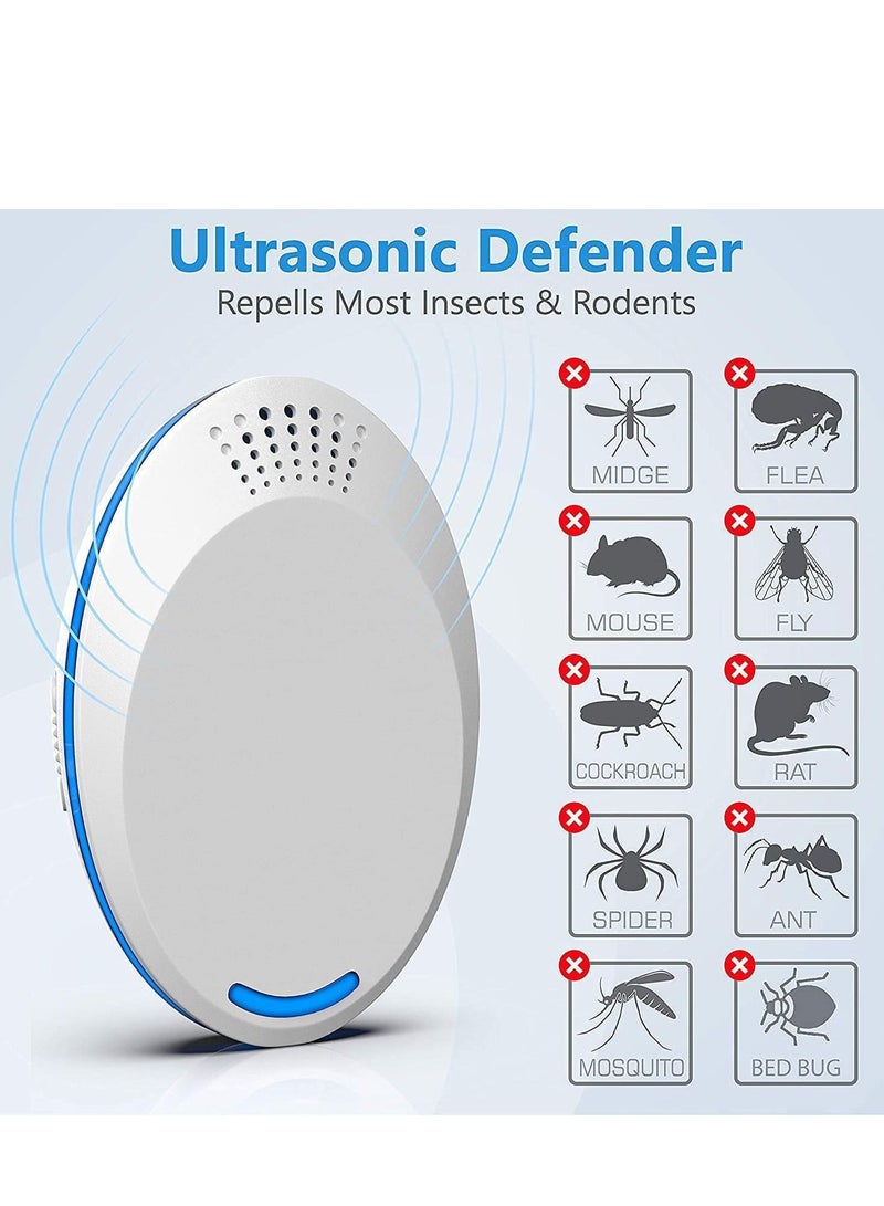 Ultrasonic Pest Repeller Plug-in - Electronic Insect Control Defender 4 Pack Roach Bed Bug Mouse Rodent Mosquito Killer