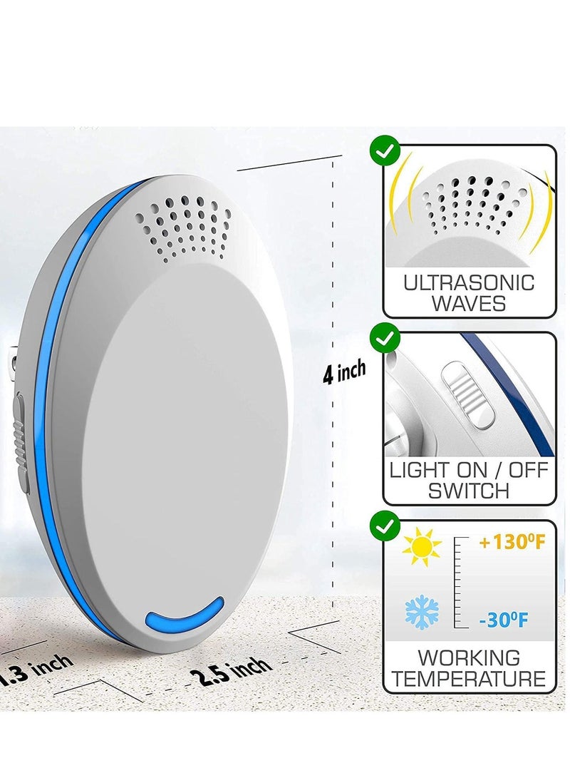 Ultrasonic Pest Repeller Plug in Electronic Insect Control Defender 2Pack Roach Bed Bug Mouse Rodent Mosquito Killer Indoor